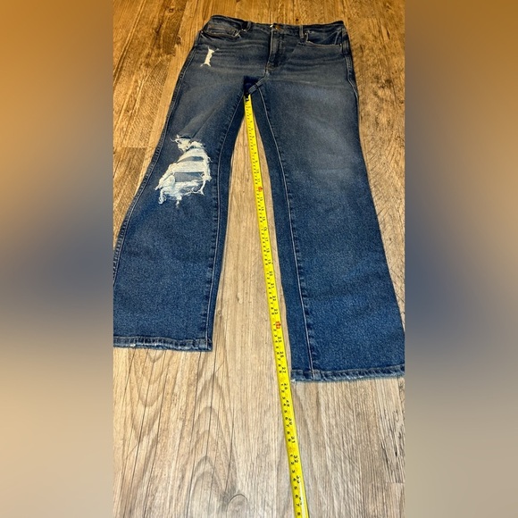 GOOD AMERICAN Good Curve High Waist Distressed Straight Jeans Size 10/30 - Picture 5 of 8